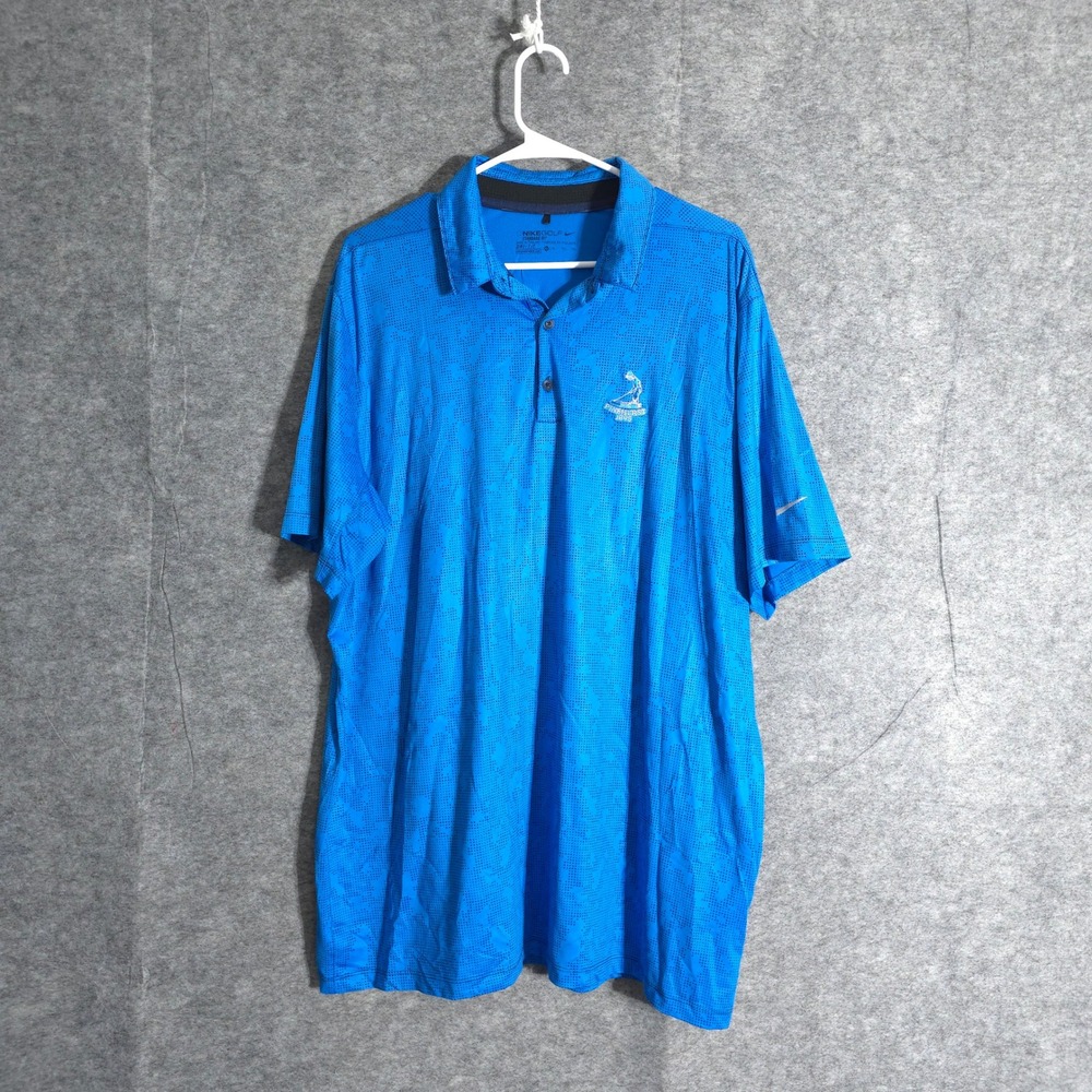 Nike Golf Dri-FIT Polo Shirt Mens XL Blue Pinehurst 1895 Embroidered Logo Swoosh